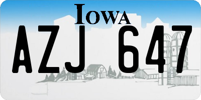 IA license plate AZJ647