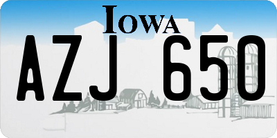 IA license plate AZJ650