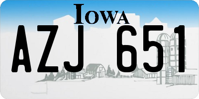 IA license plate AZJ651