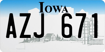 IA license plate AZJ671