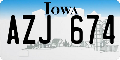 IA license plate AZJ674