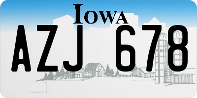 IA license plate AZJ678