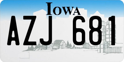IA license plate AZJ681