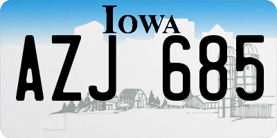 IA license plate AZJ685