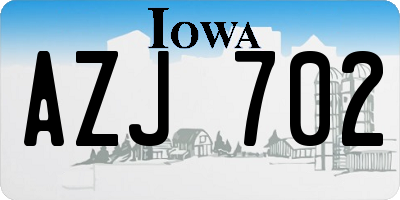 IA license plate AZJ702