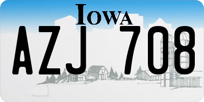 IA license plate AZJ708