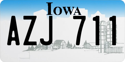 IA license plate AZJ711