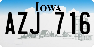 IA license plate AZJ716