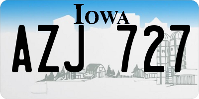 IA license plate AZJ727