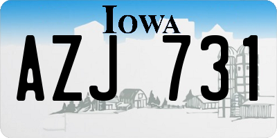 IA license plate AZJ731