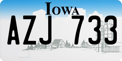 IA license plate AZJ733