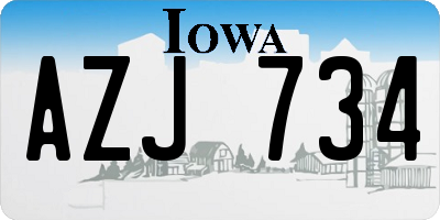 IA license plate AZJ734
