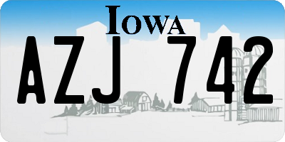 IA license plate AZJ742