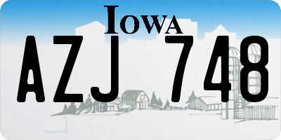 IA license plate AZJ748