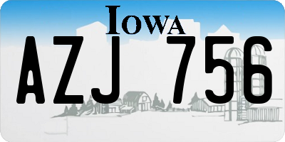 IA license plate AZJ756