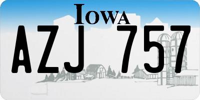 IA license plate AZJ757