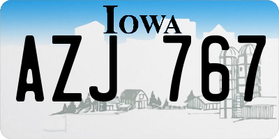 IA license plate AZJ767