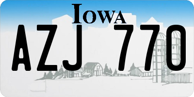 IA license plate AZJ770