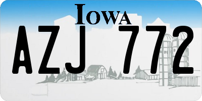 IA license plate AZJ772