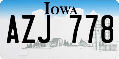 IA license plate AZJ778