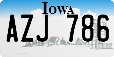 IA license plate AZJ786