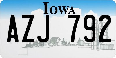 IA license plate AZJ792