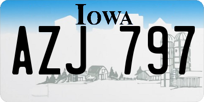 IA license plate AZJ797