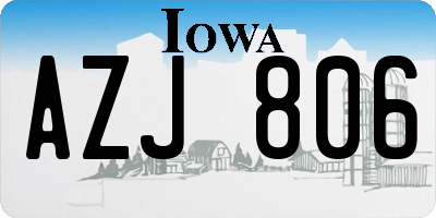 IA license plate AZJ806