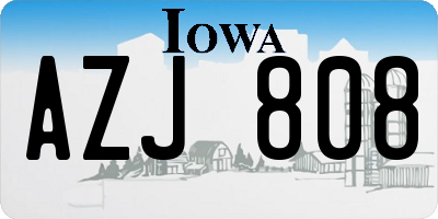 IA license plate AZJ808