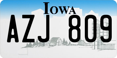 IA license plate AZJ809