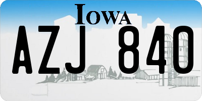 IA license plate AZJ840