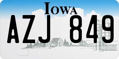 IA license plate AZJ849