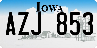 IA license plate AZJ853