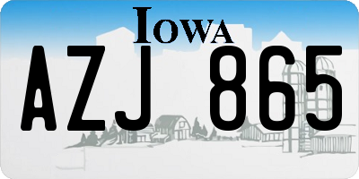 IA license plate AZJ865