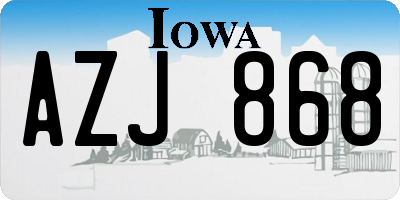 IA license plate AZJ868