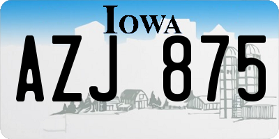 IA license plate AZJ875