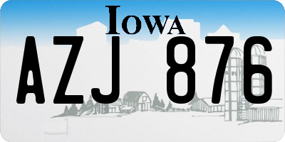 IA license plate AZJ876