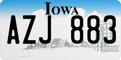 IA license plate AZJ883