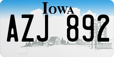 IA license plate AZJ892