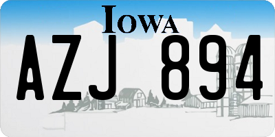 IA license plate AZJ894