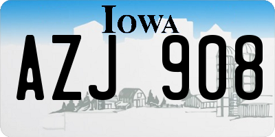 IA license plate AZJ908