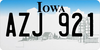 IA license plate AZJ921
