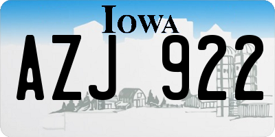 IA license plate AZJ922