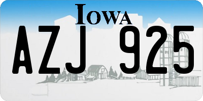 IA license plate AZJ925