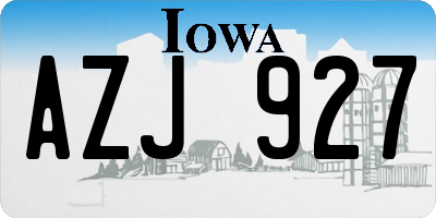 IA license plate AZJ927