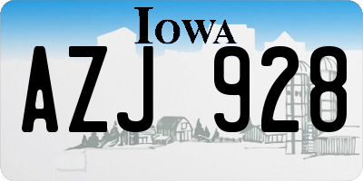 IA license plate AZJ928