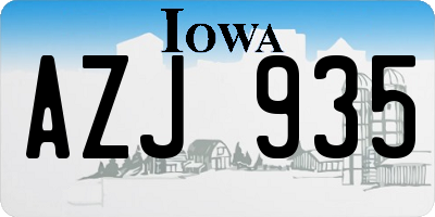 IA license plate AZJ935