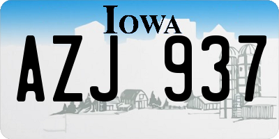 IA license plate AZJ937