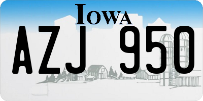IA license plate AZJ950