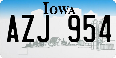 IA license plate AZJ954